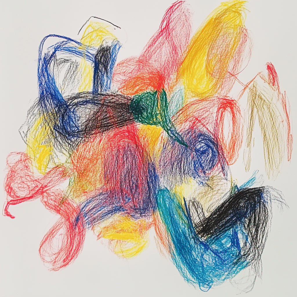 child art therapy scribble drawing