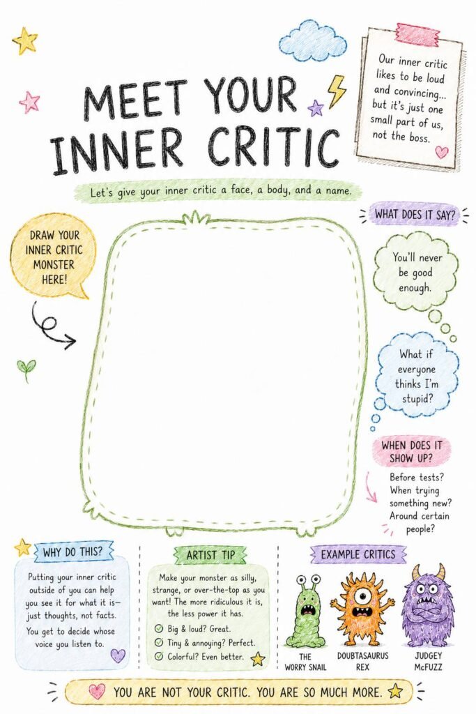 Inner Critic Worksheet for Children