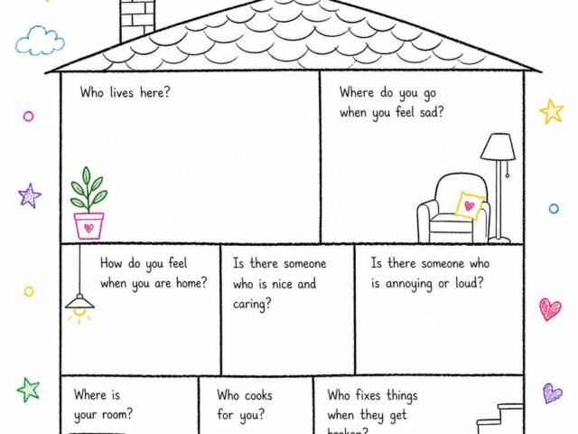 Free Family Therapy Worksheet for Kids: Help A Child Open Up About Home