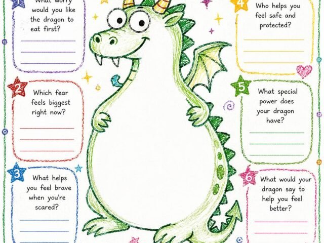 Free Kids Anxiety Worksheet: Help Your Child Feed Their Fears to the Dragon