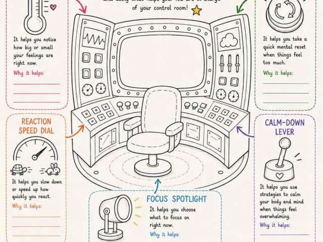 Free Self-Regulation Worksheet for Kids: Help Your Child Take the Seat in Their Own Control Room