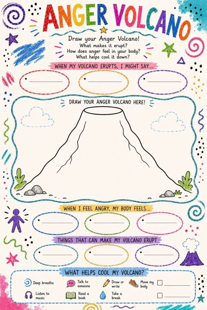 anger management worksheet for kids