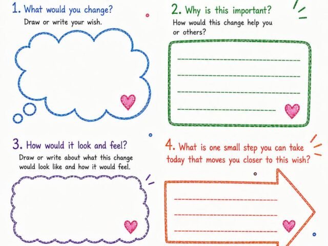 Free Wishes and Goals Worksheet for Kids: Help Your Child Imagine What They Would Change