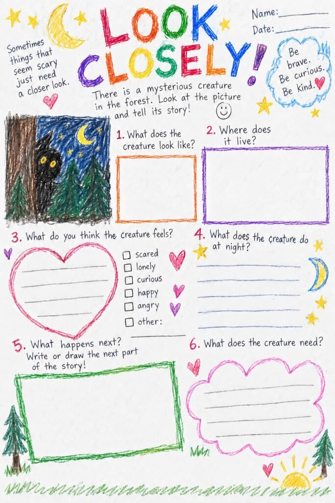 fears worksheet for kids